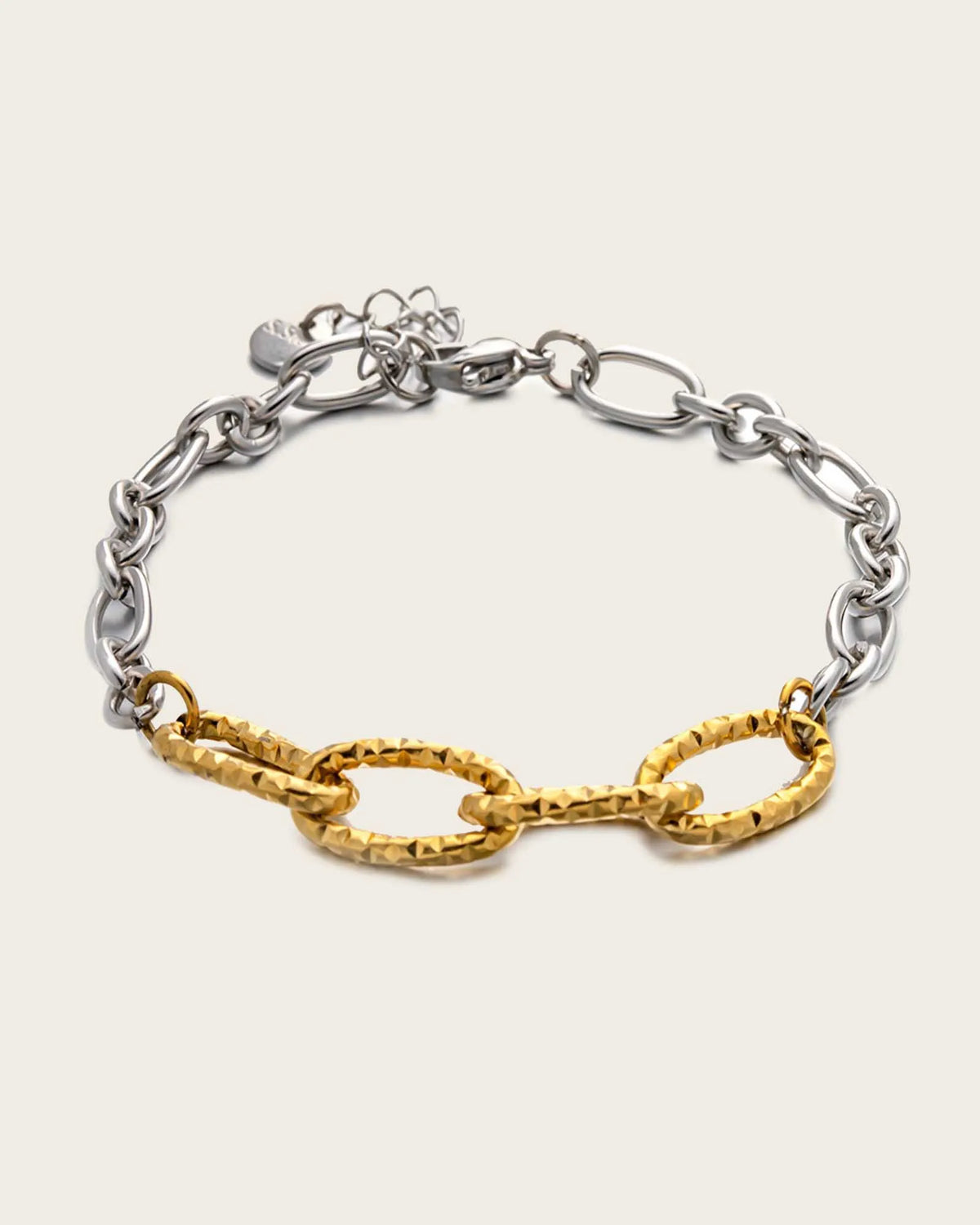 18K Gold Plated Two-Tone Chain Link Bracelet