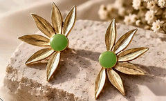 Green Bloom stud earrings