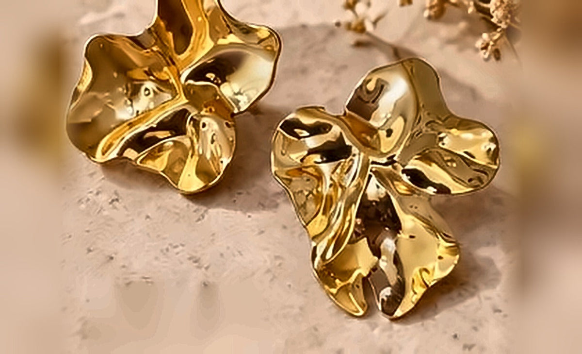 Organic Petal stud earrings