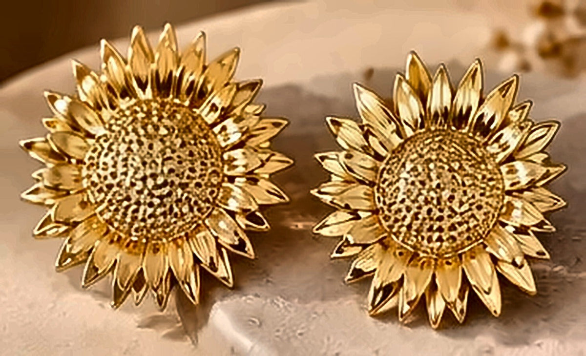 Sunflower stud earrings