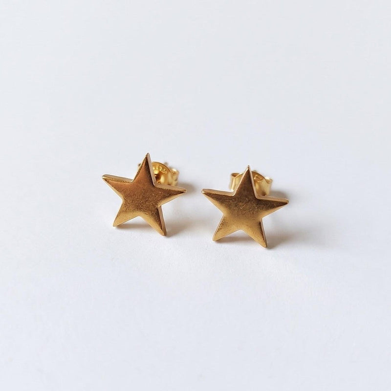Gold Star stud earrings