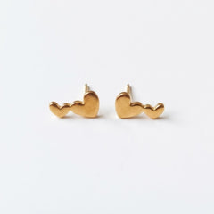 Twin Hearts stud earrings