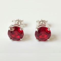 Ruby Solitaire stud earrings