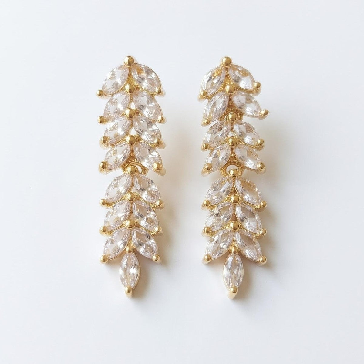 Crystal Leaf drop earrings
