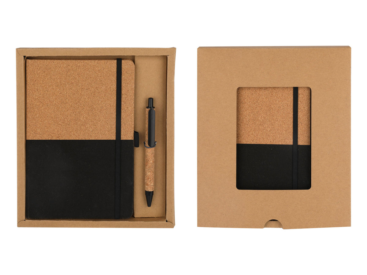 Cork Notebook & Pen Corporate Gift Set – custom branded corporate gift, Kaaf Creations UAE