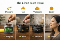 The Clean Burn ritual: prepare, heat, vaporize, enjoy