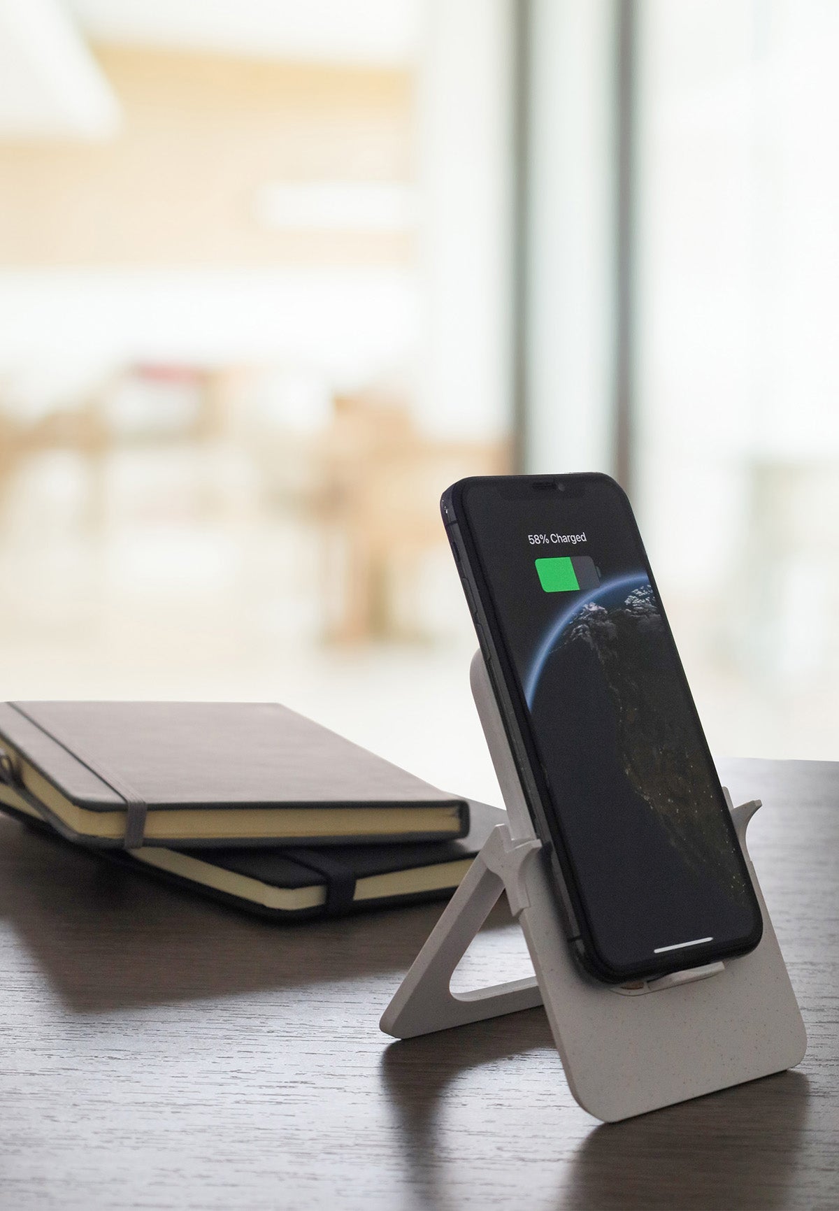 Bamboo Mobile Stand Wireless Charger – custom branded corporate gift, Kaaf Creations UAE