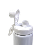 Reusable aluminium sports bottle with handle, 800 ml capacity, black and white color options for corporate gifting.