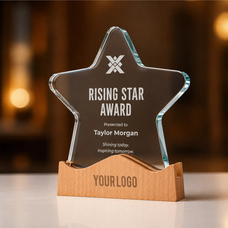 Star Shaped Wooden Trophy