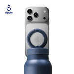 Magnetic Phone Mount Thermal Water Bottle - Blue