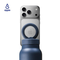 Magnetic Phone Mount Thermal Water Bottle - Blue