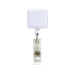 Plastic badge reel in square shape White