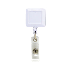 Plastic badge reel in square shape White