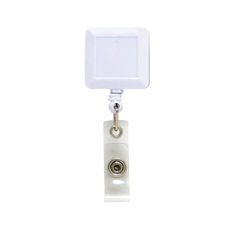 Plastic badge reel in square shape White