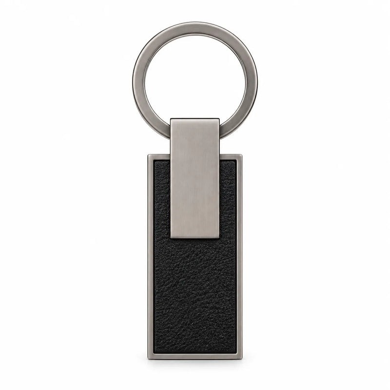 Gunmetal PU Strap Keychain Black