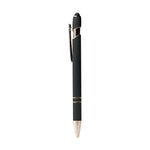Metal Pen With Silver Ring And Stylus Black