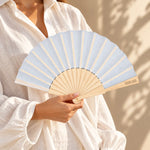 Fabric Hand Fan White