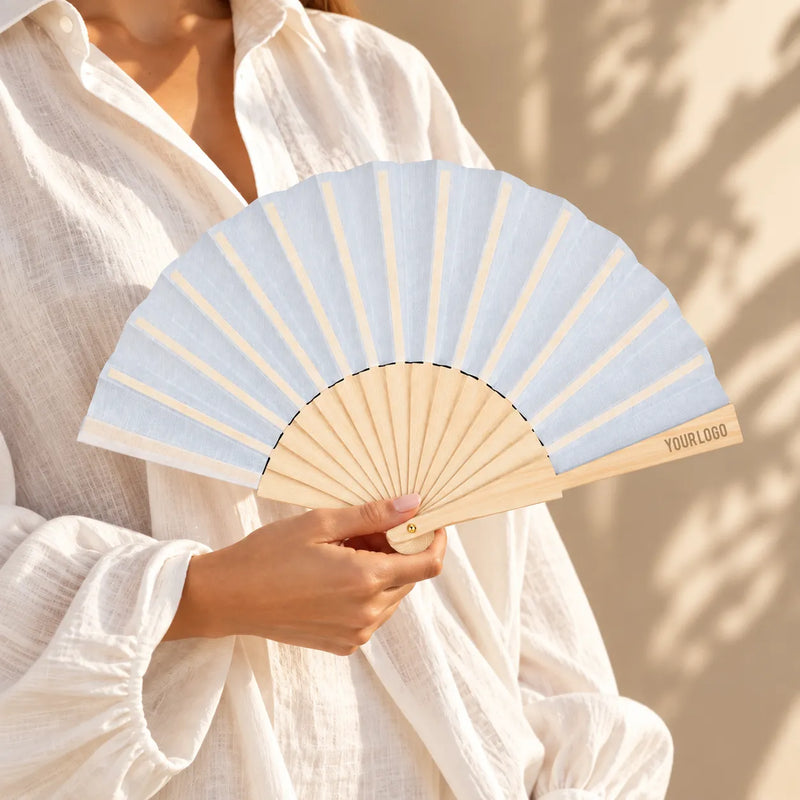 Fabric Hand Fan White