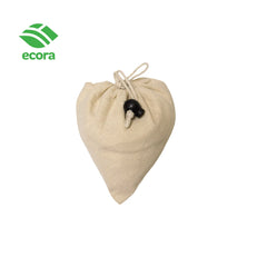 Folva foldable canvas shopping bag opened to full size with the front logo area visible