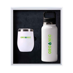 Drinkware Giftset with White Premium Bottle and Coffee mug