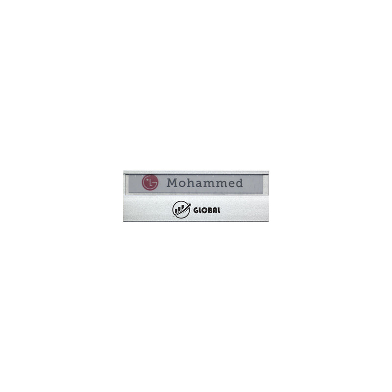 Name Badge with Pin Silver