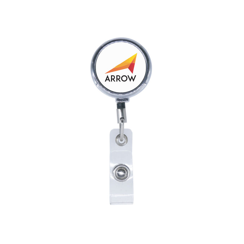 Metal plastic badge reel with big round