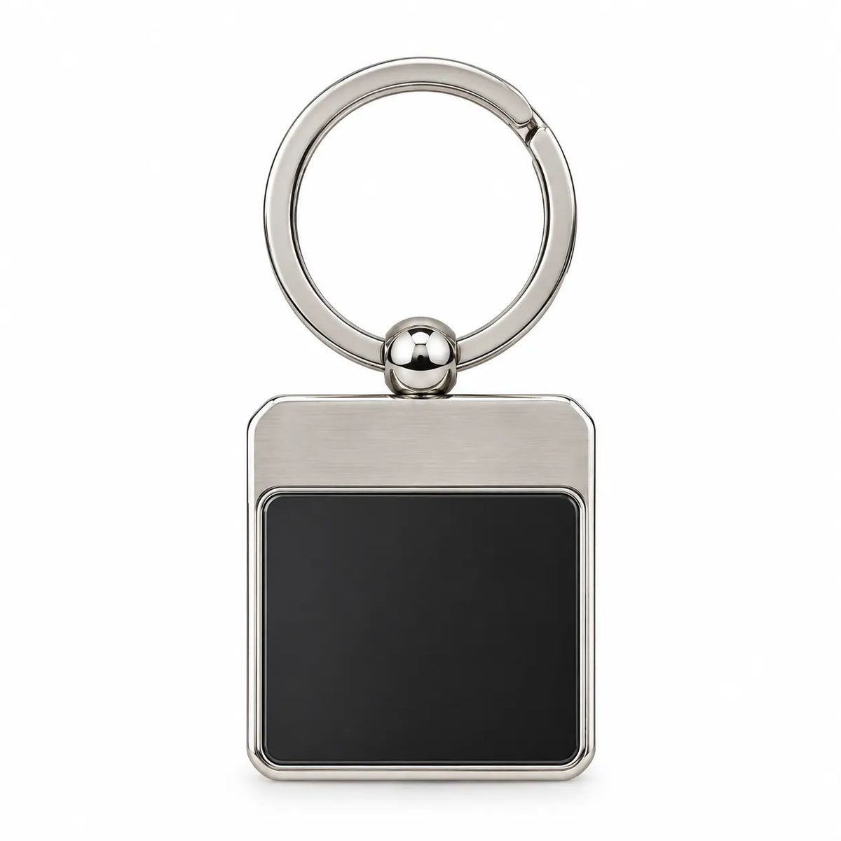 Silver Frame Square Plate Keychain