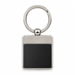 Silver Frame Square Plate Keychain