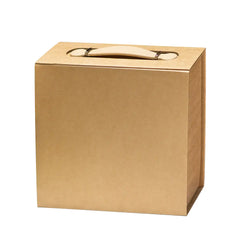 Luxury Gift Box with PU Leather Handle Brown Large