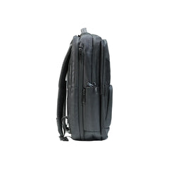 Black executive laptop backpack with USB charging port and multiple compartments