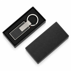 Gunmetal PU Strap Keychain Black