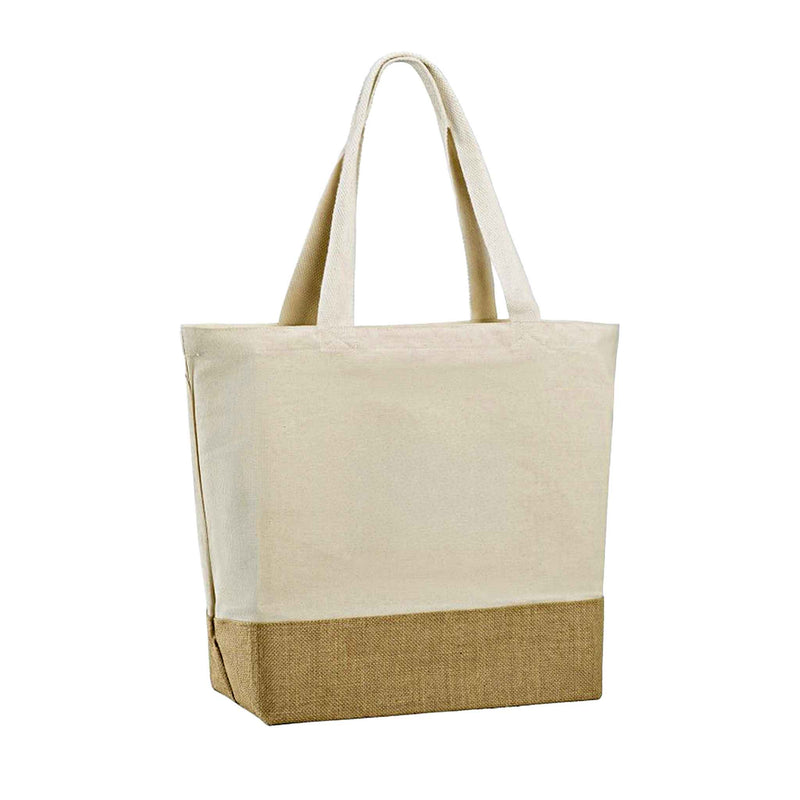 Cotton Tote Bag With Jute Base