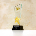 Crystal Trophy with Metal Star