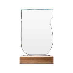 Crystal Award With Wooden Base