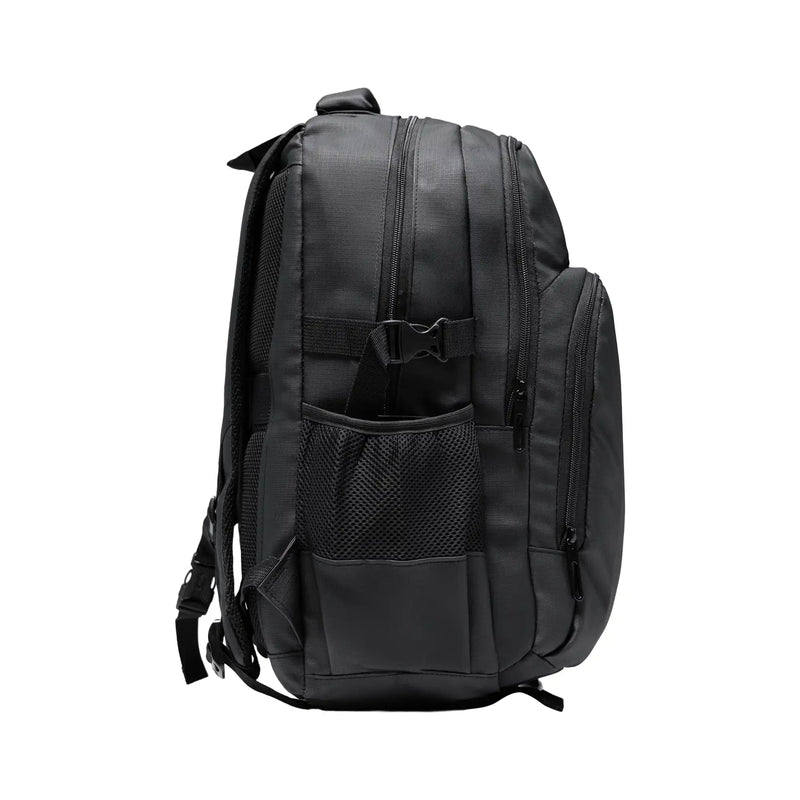 Black laptop backpack with USB charging port and professional design