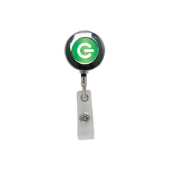 Silver Metal badge reel with a medium round surface