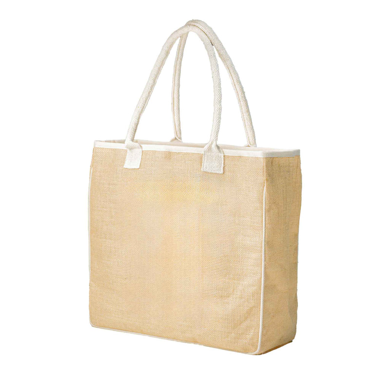 Laminated Jute bag with velcro