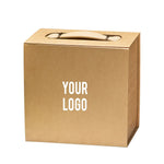 Luxury Gift Box with PU Leather Handle Brown Large