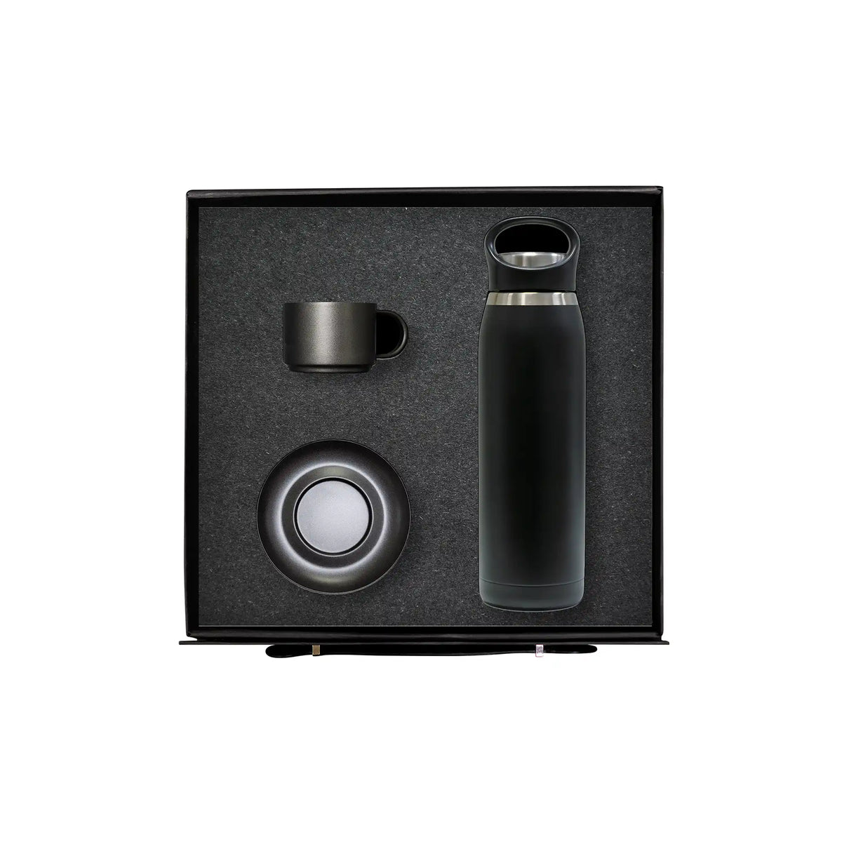 Urban Steel Duo black cup saucer stainless bottle corporate gift UAE