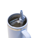 Double Walled Tumbler With Handle And Flip Straw