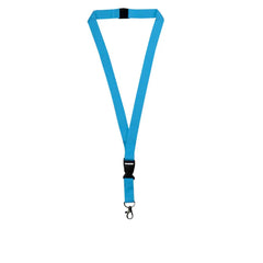 Lanyard With Buckle Metal Hook And Safety Clip Light Blue