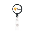 Plastic badge reel with big round surface Black