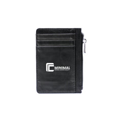 Zipper leather card holder