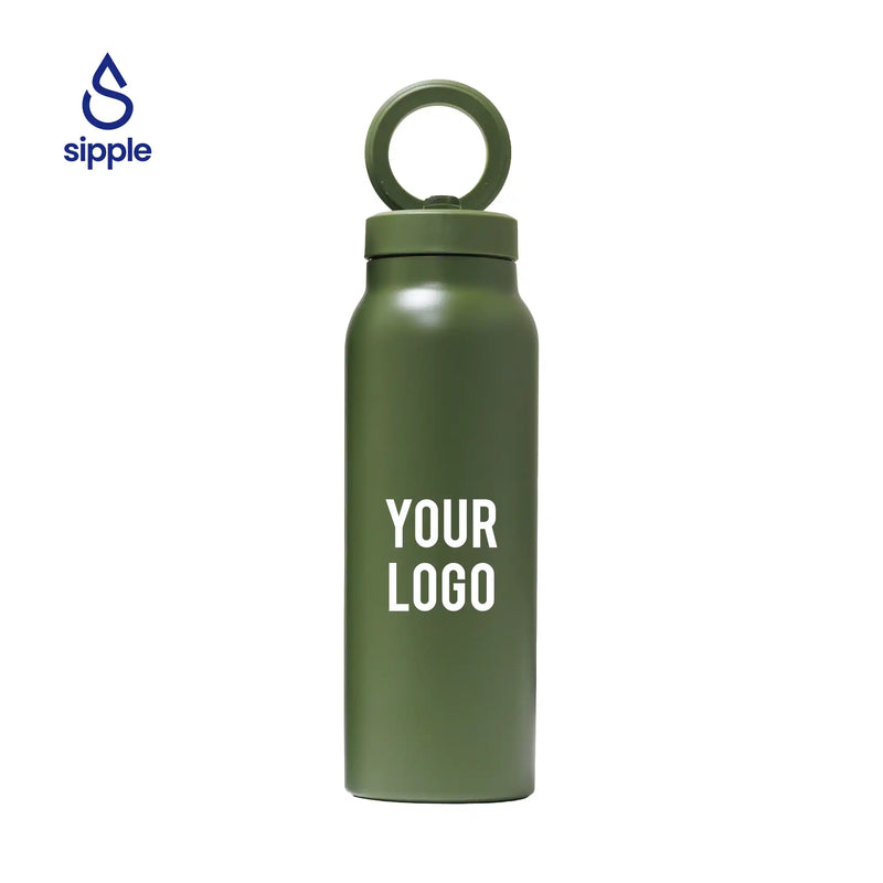 Magnetic insulated water bottle with phone holder in multiple colors