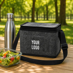 Auré insulated cooler bag in grey with an adjustable shoulder strap