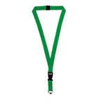 Lanyard With Buckle Metal Hook And Safety Clip Green