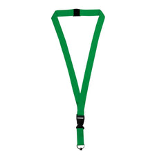 Lanyard With Buckle Metal Hook And Safety Clip Green