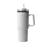 White Tumbler with Straw and Handle