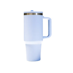 Double Walled Tumbler With Handle And Flip Straw