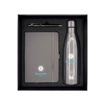 Promotional Giftset with Gray Notebook pen and Bottle